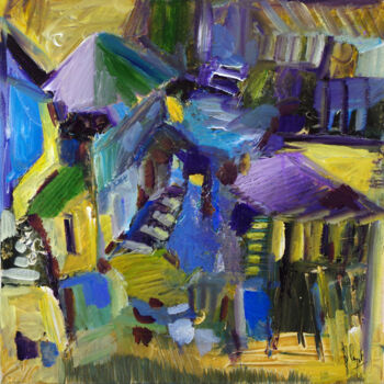 Peinture intitulée "Ty'r arlunydd" par Muriel Cayet, Œuvre d'art originale, Acrylique