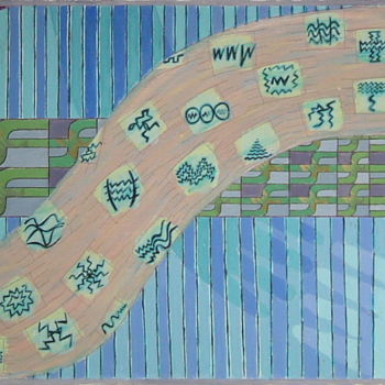 Ζωγραφική με τίτλο "Rivers In The River" από Gerald Shepherd F.F.P.S., Αυθεντικά έργα τέχνης, Ακρυλικό
