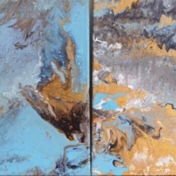 Ζωγραφική με τίτλο "2 Set Fluid art Lan…" από Iveta Zaharova (Kārkla), Αυθεντικά έργα τέχνης, Ακρυλικό