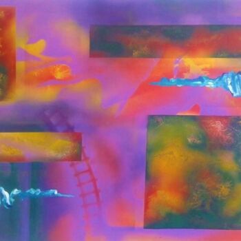 Peinture intitulée "Trilhos" par Marks, Œuvre d'art originale, Acrylique