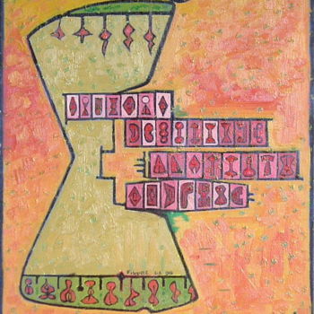 Pittura intitolato "Figure" da Gerald Shepherd F.F.P.S., Opera d'arte originale, Olio