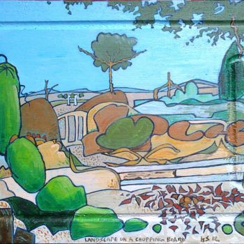 Painting titled "Landscape On A Chop…" by Gerald Shepherd F.F.P.S., Original Artwork, Oil