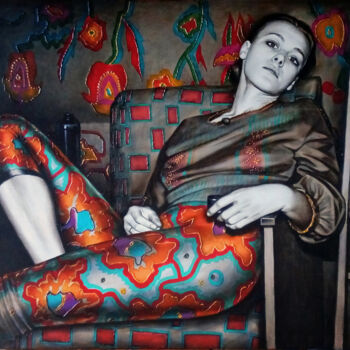 Картина под названием "Portrait of the art…" - Sergey And Vera, Подлинное произведение искусства, Акрил