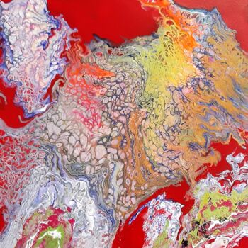 Painting titled "Mer Rouge" by Jom, Original Artwork, Acrylic
