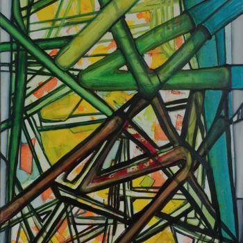 Peinture intitulée "Bouts et Bambous" par Catali, Œuvre d'art originale, Acrylique