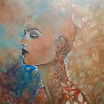Malerei mit dem Titel "Tatoo" von Claire Mcinnerny, Original-Kunstwerk, Acryl Auf Keilrahmen aus Holz montiert