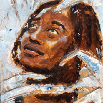 Painting titled "Dans les feuilles" by Dominique Dève, Original Artwork, Acrylic