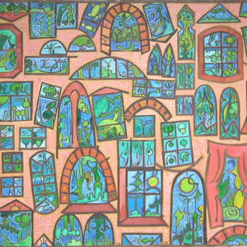 Painting titled "Windows 1" by Gerald Shepherd F.F.P.S., Original Artwork, Oil