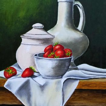 Painting titled "capsuna" by Timofei Gorea, Original Artwork
