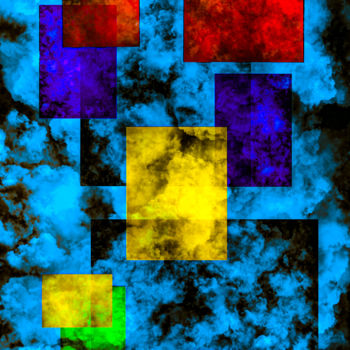 Digital Arts με τίτλο "Framed Clouds" από Keep Magic, Αυθεντικά έργα τέχνης, Ψηφιακή ζωγραφική Τοποθετήθηκε στο Ξύλινο φορεί…