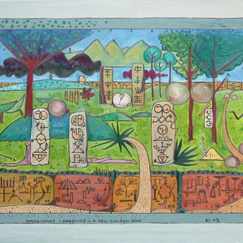 Malarstwo zatytułowany „Imaginary Landscape…” autorstwa Gerald Shepherd F.F.P.S., Oryginalna praca, Olej
