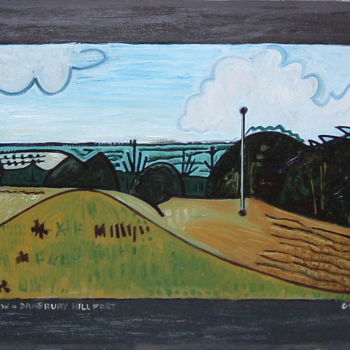 Painting titled "View - Danebury Hil…" by Gerald Shepherd F.F.P.S., Original Artwork, Oil