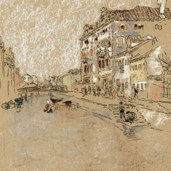 Painting titled "The Tobacco Warehou…" by Jim Fischer, Original Artwork, Pastel