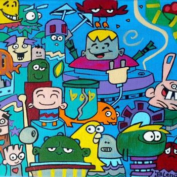 Ζωγραφική με τίτλο "blendman aquarium" από Blendman, Αυθεντικά έργα τέχνης, Ακρυλικό