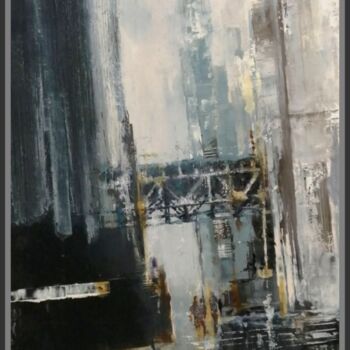 Peinture intitulée "Jour de pluie" par Jicé, Œuvre d'art originale, Huile