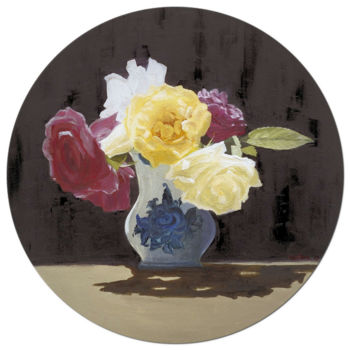 Peinture intitulée "roses 2" par Tudor Gafton, Œuvre d'art originale, Huile Monté sur Châssis en bois