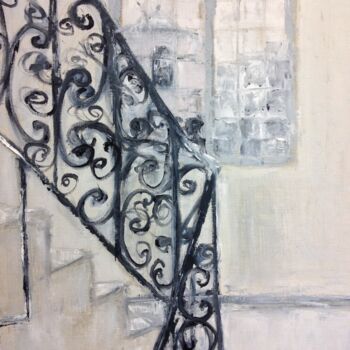 Painting titled "Stairway" by S. Hottelet (Arty SHO), Original Artwork, Oil