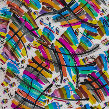 Peinture intitulée "Arc en Ciel" par Nicolas Bernié, Œuvre d'art originale, Autre