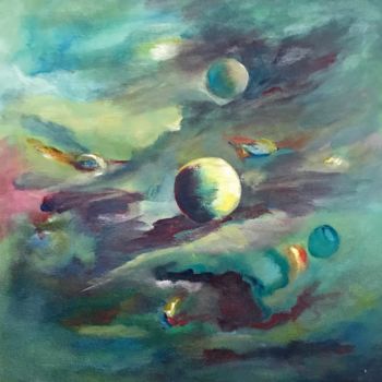 Malerei mit dem Titel "Univers 4" von Isabelle Ny, Original-Kunstwerk, Acryl Auf artwork_cat. montiert