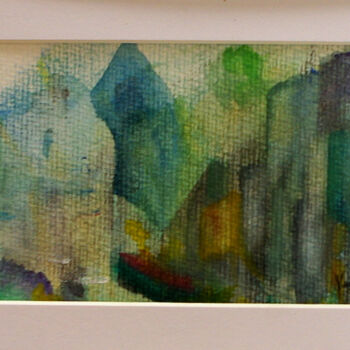 Pintura intitulada "Les chemins se croi…" por Muriel Cayet, Obras de arte originais, Aquarela