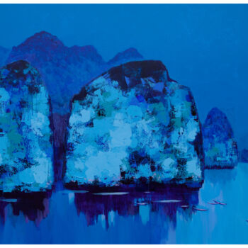 Peinture intitulée "Blue Day" par Khanh The Bui, Œuvre d'art originale, Acrylique