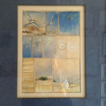 Peinture intitulée "Sterne arctique" par Victoria, Œuvre d'art originale, Gouache
