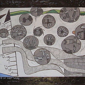 Painting titled "A Fish Dreams Of Dr…" by Gerald Shepherd F.F.P.S., Original Artwork, Acrylic