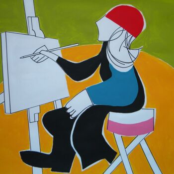 Painting titled "The painter" by Gabriele Donelli, Original Artwork, Acrylic