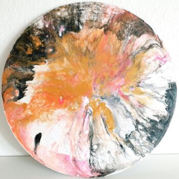 제목이 "Gold Pink Black Flu…"인 미술작품 Iveta Zaharova (Kārkla)로, 원작, 아크릴