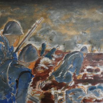 Ζωγραφική με τίτλο "Un jour du XXème si…" από Bernon, Αυθεντικά έργα τέχνης, Ακρυλικό