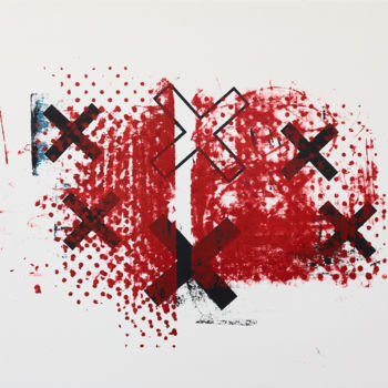 Printmaking titled "MEMORY SCAPE 1010" by Phil Constable, Original Artwork, Screenprinting