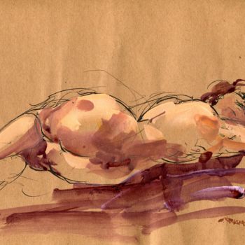 Peinture intitulée "A4 2008 111" par Christian Rolland, Œuvre d'art originale, Gouache