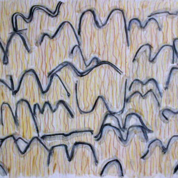 Dessin intitulée "Camels" par Gerald Shepherd F.F.P.S., Œuvre d'art originale, Fusain