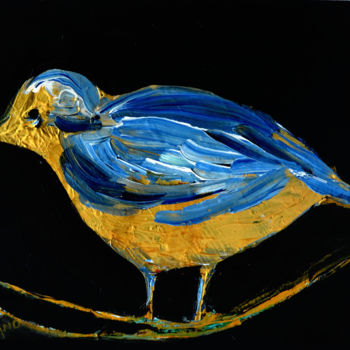 Painting titled "BLUE BIRD-1" by Anandswaroop Manchiraju, Original Artwork, Acrylic