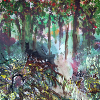Peinture intitulée "The Witch’s Tree" par Kontra The Blind, Œuvre d'art originale, Acrylique