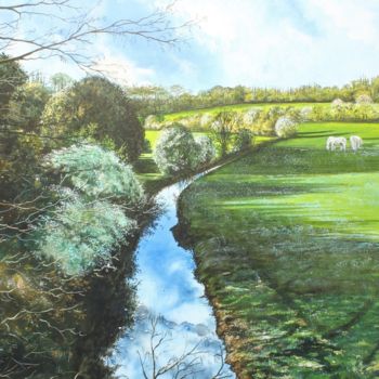 Painting titled "le Ru d'Ancoeur à B…" by Pascal Riviere, Original Artwork, Acrylic