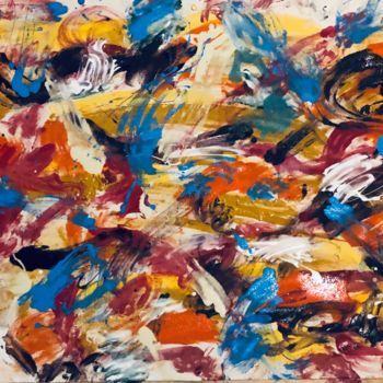 Peinture intitulée "N76 AbEx Abstract E…" par Robert Miskines, Œuvre d'art originale, Émail