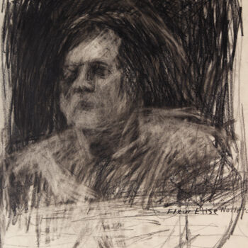 Drawing titled "Dirty Portrait 1" by Fleur Elise Noble, Original Artwork, Conté