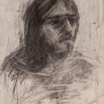 Drawing titled "22portrait-man-25x3…" by Fleur Elise Noble, Original Artwork, Conté