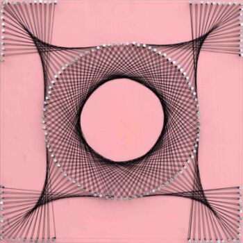 Rzeźba zatytułowany „Nailed it Series No…” autorstwa Sumit Ratta, Oryginalna praca, String Art