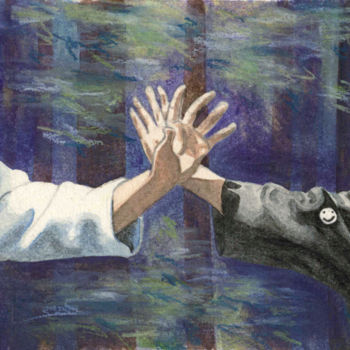 Peinture intitulée "Le maître et son él…" par Nathalie Bernard, Œuvre d'art originale, Aquarelle