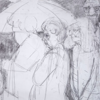 Drawing titled "Old People" by Fleur Elise Noble, Original Artwork, Charcoal
