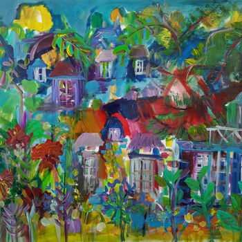 Painting titled "Comme par enchantem…" by Muriel Cayet, Original Artwork, Acrylic