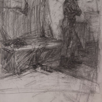 Drawing titled "Nude in Socks" by Fleur Elise Noble, Original Artwork, Pencil