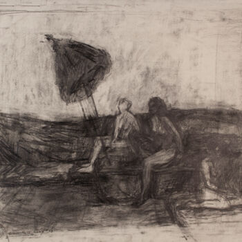Drawing titled "Umbrella" by Fleur Elise Noble, Original Artwork, Charcoal