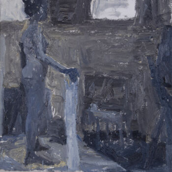 Painting titled "Studio Painting 14" by Fleur Elise Noble, Original Artwork, Oil Mounted on Wood Stretcher frame