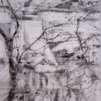 Drawing titled "Woman and Trees" by Fleur Elise Noble, Original Artwork, Charcoal