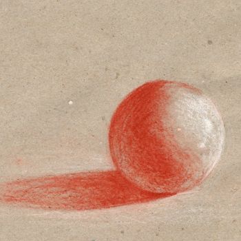 Dessin intitulée "La boule de billard" par Nathalie Bernard, Œuvre d'art originale, Craie