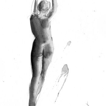 Dessin intitulée "ND-013" par Alliet-Delacroix, Œuvre d'art originale, Encre Monté sur Carton