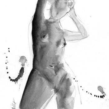 Dessin intitulée "ND-014" par Alliet-Delacroix, Œuvre d'art originale, Encre Monté sur Carton